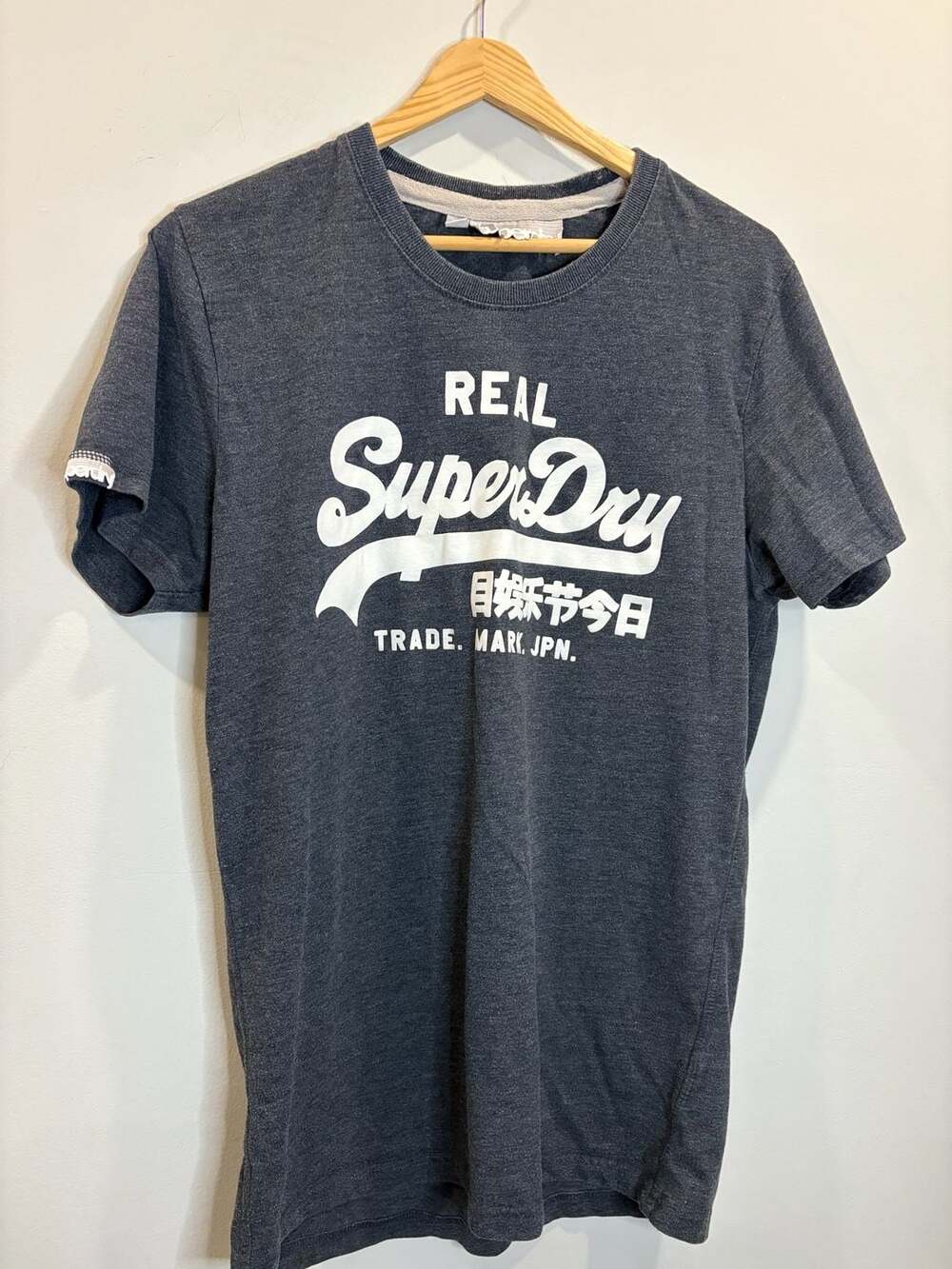 Vintage Logo Rhinestone T-Shirt in Mood Indigo Marl